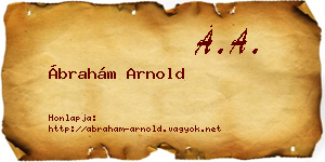 Ábrahám Arnold névjegykártya